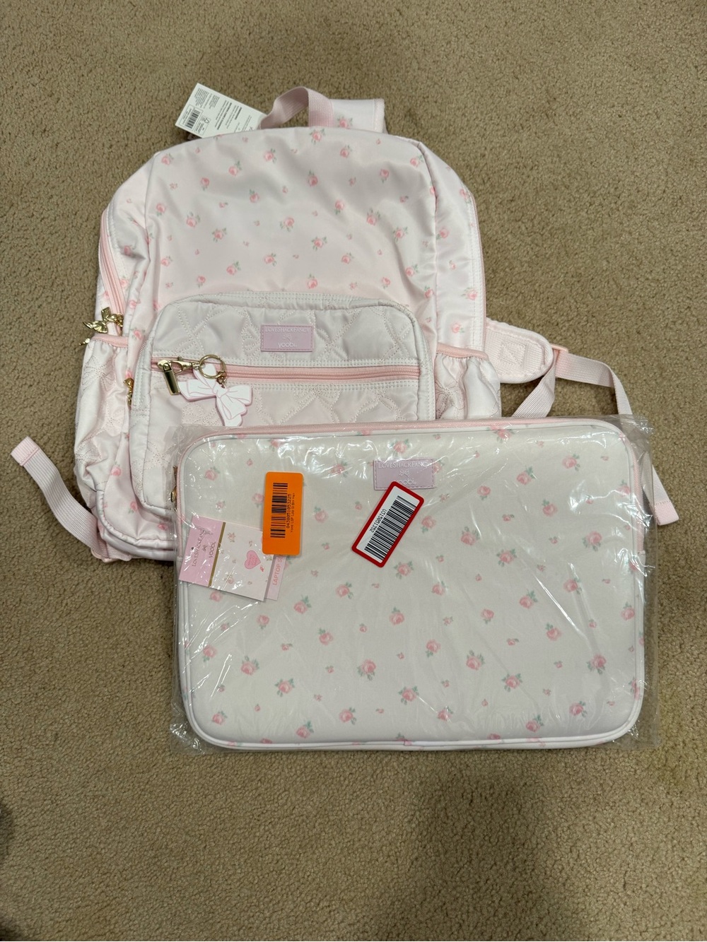 LoveShackFancy x Target Pink Floral Kids Backpack & Matching Laptop Case